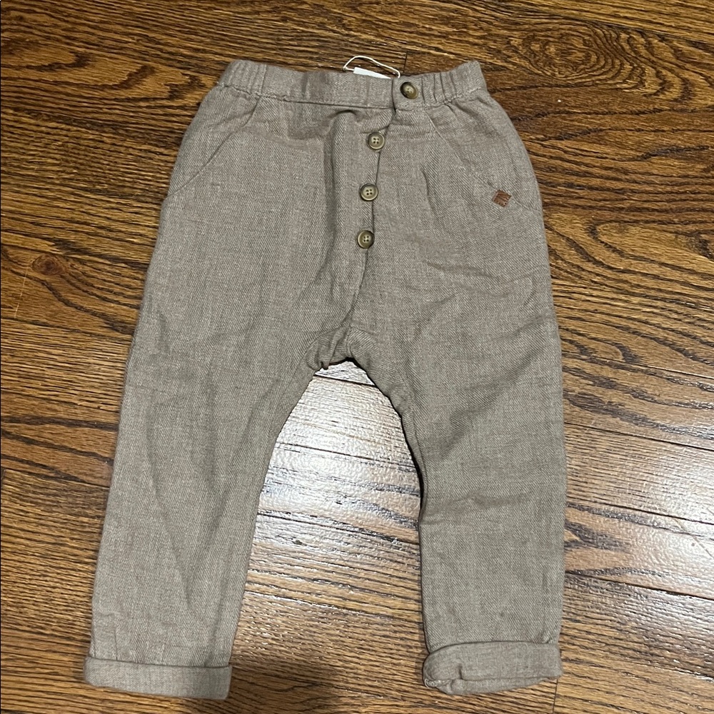 Brown Button-Up Baby Pants